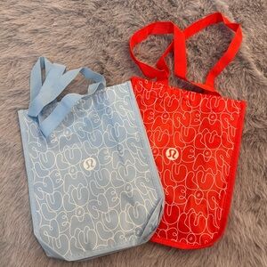 Lululemon NEW reusable bags /  Red and Sky blue